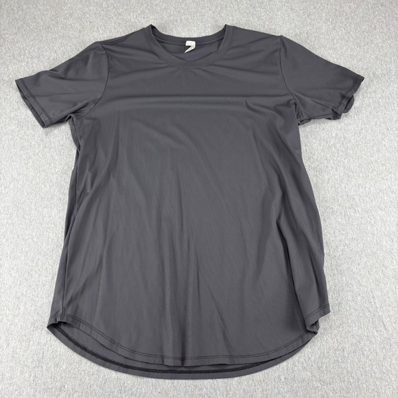 ZYIA Active Shirt Mens Large Gray Ribbed Loose Athletic Training Short Sleeve - Picture 2 of 9